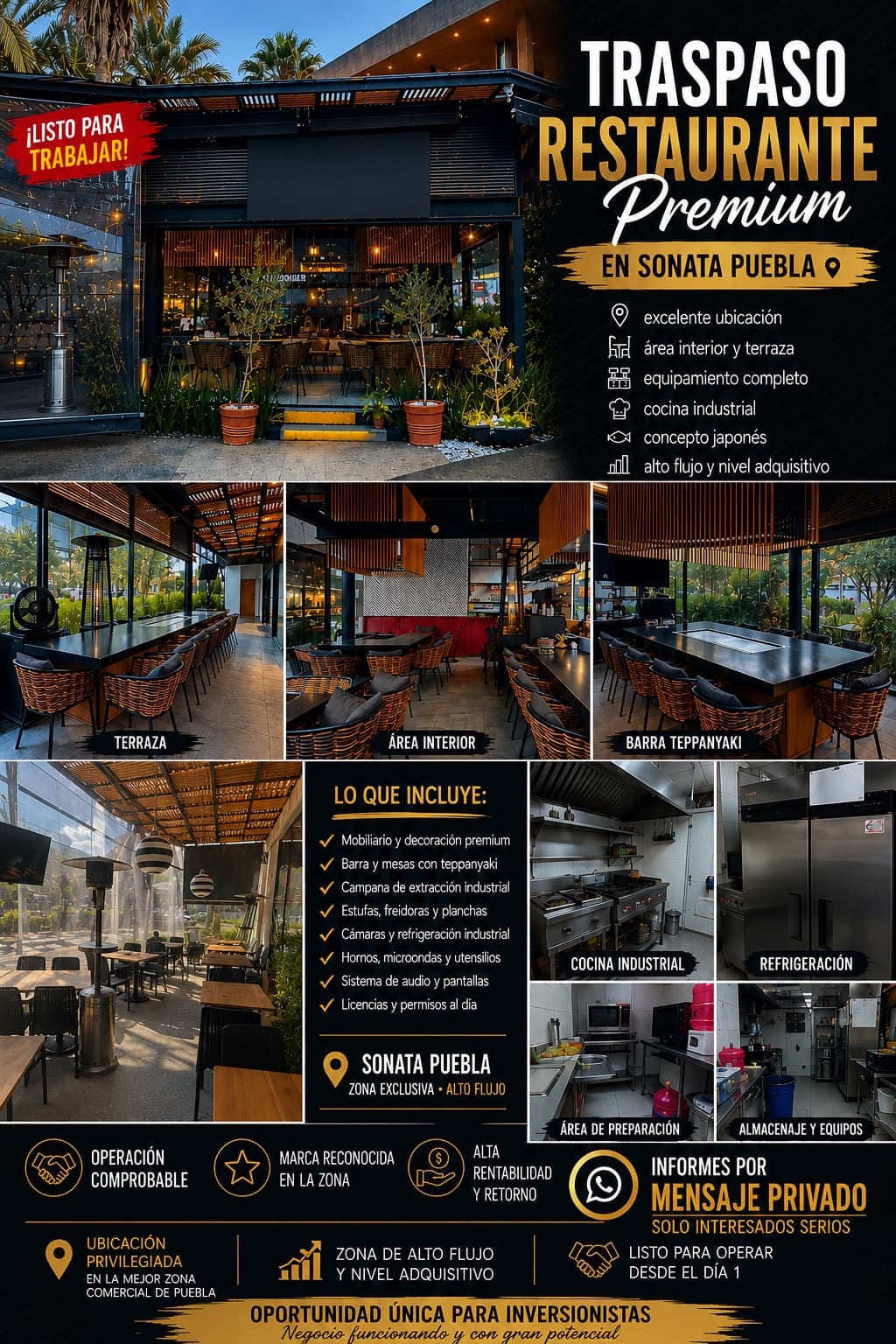 Traspaso Restaurante en Sonata, Puebla
