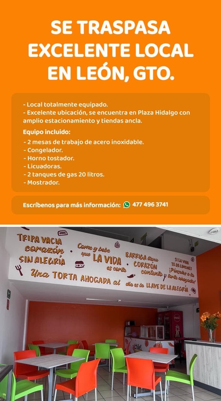 Traspaso Local en León, Guanajuato